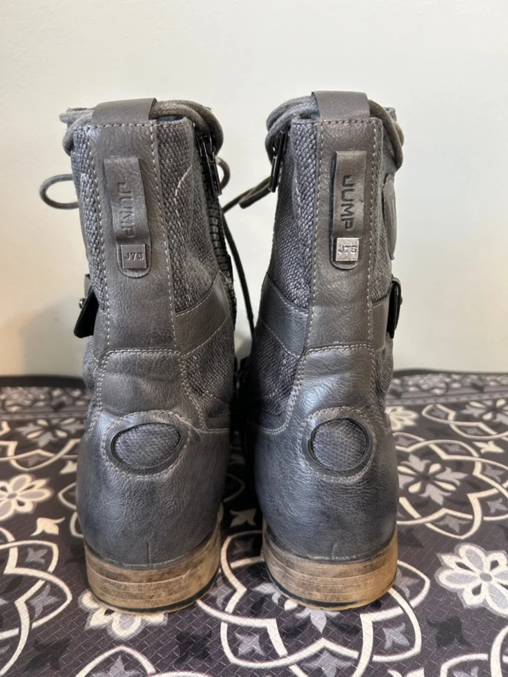 J75 Jump Deploy Men's Charcoal Gray Lace-Up Military Tactical Combat Boots